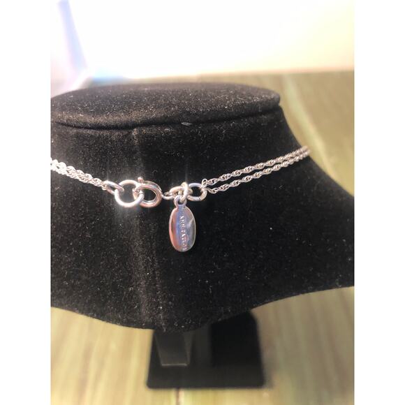 Ann Taylor Vintage Pink and Peach Thin Beaded Silver Necklace - Picture 4 of 6